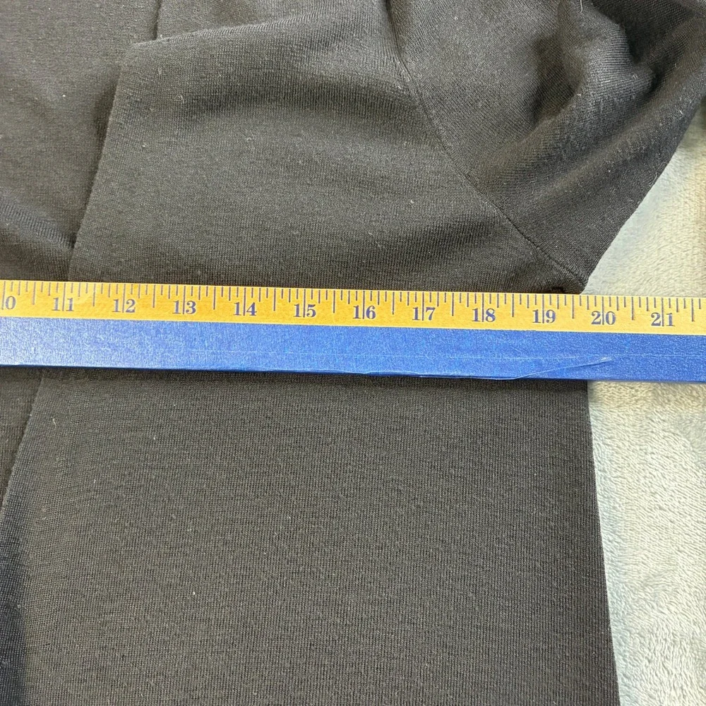 Eileen Fisher Women's M Black Superfine Merino Wool Long Duster Cardigan Pocket - Picture 7 of 14
